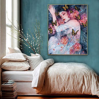 Oil Painting Girl Diamond Painting Full Diamond Cross Stitch Big Decoration Poster Home Entertainment Pastime Home Room Decor