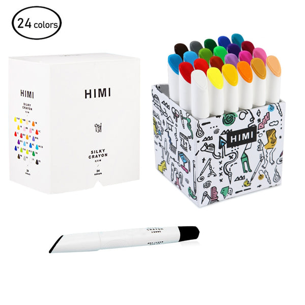 Miya Himi Silky Gel Wax Crayons 12/24/36 Colors; Washable, Pastel, Watercolor Rotatable and erasable for Kids,Adults,Artists