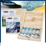 AOOKMIYA  schmincke sediment color watercolor paint artist horadam quuarell 15ml wooden box set volcano/ desert/shire series art supplies